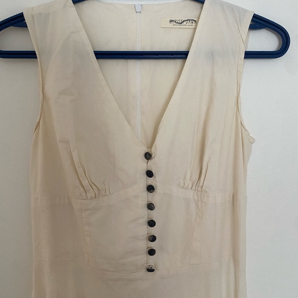 Christy Dawn Cream Lightweight Button-Front Dress - Picture 2 of 5